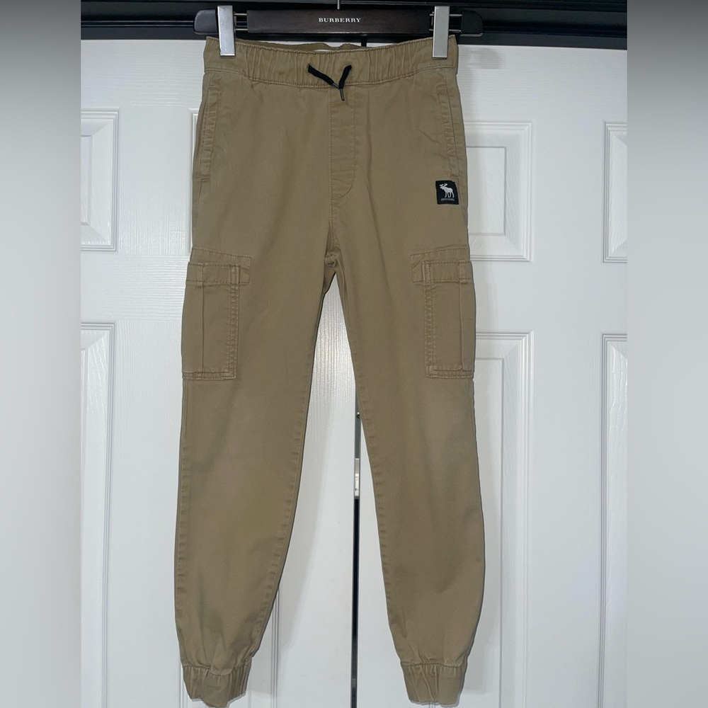 abercrombie kids Tan Cargo Jogger Sweatpants